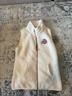 Ohio State Cream Sherpa Vest - Women's Sleeveless Jacket